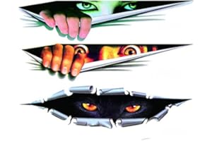 WANLIAN 3 x przerażające oczy naklejka na samochód / naklejka na laptopa iPad okno ściana samochód ciężarówka motocykl