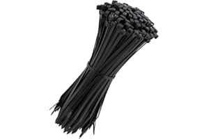 MAGICQCRAFT Black Cable Ties 200 Pack, 100mm x 2.5mm, Tie Wraps, Self-Locking Small Nylon Zip Ties