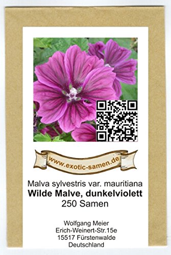 Wilde Malve – Dunkelviolett – Malva sylvestris var. mauritiana – Zier-/Arzneipflanze – 250 Samen - 2