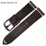 Comradesn Ersatzarmbänder Vintage Lederband Uhrenarmband Fettleder Uhren Zubehör Armband 20 Mm 22 Mm 24 Mm Rot Armband für Longines