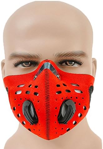 Topnisus Anti Pollution Dust Mask with Filter for Cycling Running Outdoor Activities Dustproof Cycling Mask (Red)