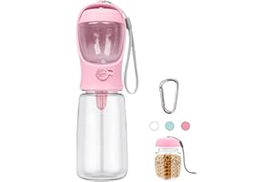 COTOP Bouteille d'eau Portable pour Chien avec Récipient Nourriture 550ml + 100ml - Distributeur d'eau et Gamelle de Voyage pour Promenades - Chiots et Chiens