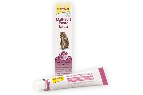 GimCat Pâte Malt-Soft Extra - Snack Anti-Hairball pour chats, favorise l’élimination des boules de poils - 1 tube (1 à 100 g)