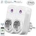 Produktbild Smart Steckdose, WiFi Steckdose funktioniert mit Amazon Alexa und Google Assistant, App-gesteuerte Geräte von überall mit dem Smartphone - NO Hub erforderlich - 2 Pack (EU-Stecker)