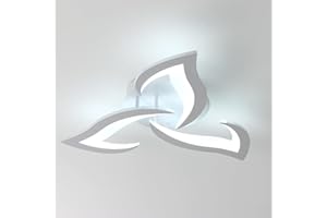 Comely Lamparas de Techo, Modernas Plafon LED 36W 3600LM, Diseño Forma de Flor Lampara de Techo Para Dormitorio Salon Comedor Baño Cocina Pasillo, Luz blanca fría 6500K, Diámetro 58cm,Blanco