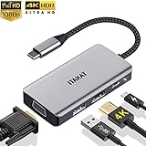 VGA-Anschluss - Mit dem iTAKAT USB C auf VGA Adapter können Sie Ihr Display in Full HD 1080p @ 60Hz auf Ihr VGA-Fernsehgerät oder Ihren Bildschirm spiegeln. Hinweis: VGA-Ausgang erlaubt nur Video. Es wird kein Audio ausgegeben.