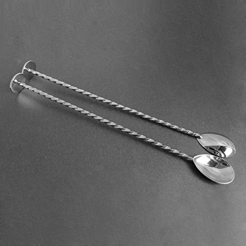 LIKECAR 10-Zoll-Edelstahl Löffel Mixen von Cocktails Stahl Edelstahl Verdrehte Neck Bar Cocktail Löffel Zum Umrühren - 8