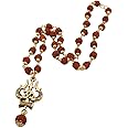 Sukhalaya Om Trishul Damru Rudraksha Mala - Gold Plated Brass - Original Rudraksha - Spiritual Mala