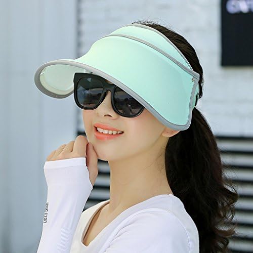 wysm Sunscreen woman face cover UV sun shade outdoor spring travel sun hat empty cap ( Color : Lake Blue )