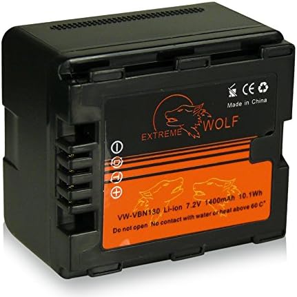 Power battery VW-VBN130 for a Panasonic camcorder HDC-SD800, HDC-SD900, HDC-SD909, HDC-TM900, HDC-HS900, HC-X800, HC-X900, HC-X900M, HC-X909, HC-X910, HC-X920, HC-X920M.