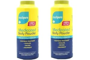RSA 2 MEDIPURE MEDICATED BODY POWDER 100% TALC FREE HELPS COOL ITCHY, IRRITATED SKIN
