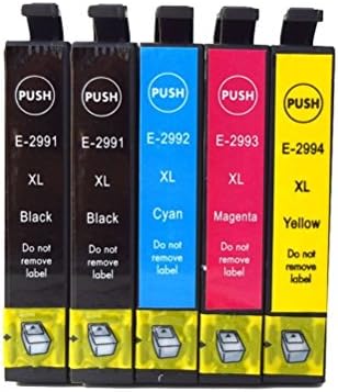 5 x Caidi with New Updated Chip Epson 29 XL Ink Cartridges Compatible with Epson Expression Home xp-332 xp-335 xp-235 xp-432 xp-435 xp-245 xp-247 xp-342 xp-345 xp-442 xp-445 xp-330 xp-430 (2 Black, 1 Cyan, 1 Magenta, 1 Yellow)