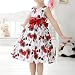 SODIAL(R) Red Stylish Fancy Girls Kids Princess Wedding Party Flower Floral Bow Gown Dress 8-9Years