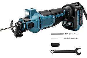 LIROPAU Affleureuse Sans Fil pour Makita 18 V Batterie, Fraiseuse pour Plaques de Plâtre, Coupe-cloison Sèche Sans Fil, 3 Vitesses 20000/25000/30000 rpm, Lumière LED, Profondeur Réglable