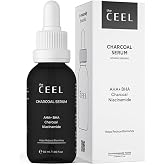 The Ceel AHA BHA Aktif K&ouml;m&uuml;rl&uuml; Siyah Y&uuml;z Serumu 30 ml, Niacinamide İ&ccedil;eren G&ouml;zenek Sıkılaştırıcı ve Leke Karşıtı G&uuml;nl&uuml;k Peelin
