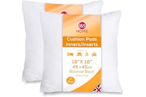 I&S Home Cushion Inserts 45cm x 45cm, Sofa Cushions Fillers Inners Pads, Extra Filled Anti Allergy Bounce Back Cushions (45x45 18x18 Cushion Insert 2 Pack)