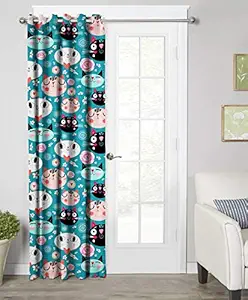 Ultimate Trends Polyester Curtains for Kids Room for Door 7 feet 1 Piece, Blue Color