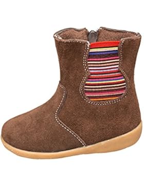 GIBRA® Stiefel für Babys und Kleinkinder, echtes Wildleder, mit Reißverschluss, braun, Gr. 19-24