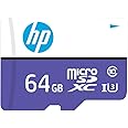 HP Micro SD Card 64GB with Adapter U3 (Write Speed 60MB/s & Read Speed 100 MB/s Records 4K UHD and Fill HD Video, Purple)