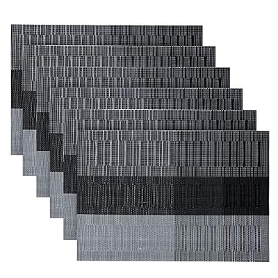 OUME Lot de 6 Sets de Tables PVC Lavables Antidérapant Résistant à l'usure à la Chaleur, Facile à Nettoyer et Stocker, 45cmx30cm