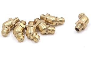 UXCELL sourcing map 6Uds Engrasadores Boquilla de Grasa de Coche de Rosca 45 Grados de Latón M6 X 1mm