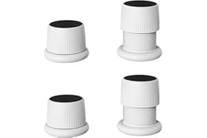 SagaSave 4 Stück Verstellbare Möbelerhöhung, 1,6-2,5 Zoll Rund Verstellbare Möbelerhöher Betterhöhung Selbstklebend rutschfeste für Sofa Bett Tisch Stuhllifte, Weiß