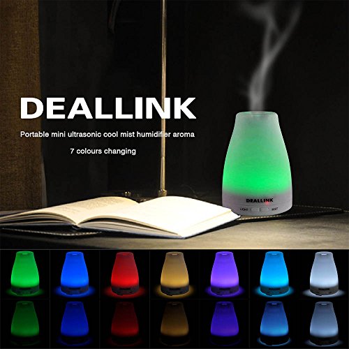 Aroma Diffuser 100ml Deallink Ultraschall Luftbefeuchter mit 7 LED Farbwechsel Kalten Nebel für Ätherische Öle, Kinderzimmer Schlafzimmer Büro - 8