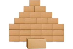 PETAFLOP 25 Stück Braune Kleine Versandkarton aus Wellpappe, Faltkarton 28 x 15,3 x 15,3 cm Geeignet für den Transport und die Lagerung von Gegenständen