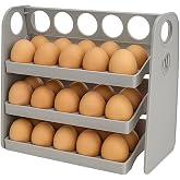 SUWORS Buzdolabı Yumurta Organizeri &ndash; 30 Hazneli, Katlanır Raflı, Yaylı Mekanizma & Tarih Kayıt Fonksiyonlu Yumurta Saklama K