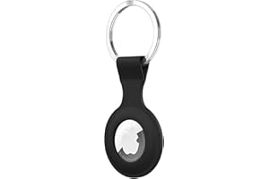BOTTLE BEAT Silicone Protective AirTag Case for Apple AirTag with Keychain - Anti Fall, Scratch Resistant & Secure Fit AirTag Accessories - AirTag Keyring, AirTag Holder for Pet Collar, Luggage Backpack (Black)