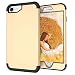 Produktbild 3 in 1 Hart Hülle für iPhone 6S/iPhone 7/iPhone 8,Anti-Kratzer Stoßfest SchutzHülle für iPhone 6S/iPhone 7/iPhone 8,Moiky Stilvoll Gold + Schwarz Ultra Dünn 360 Grad Full Body Schwer Pflicht Stoßdämpfend PC Abdeckung Telefonkasten Handytasche mit Gratis Displayschutzfolie