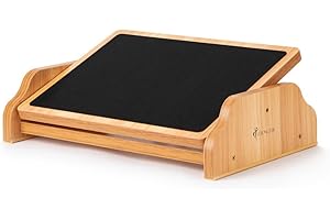 StrongTek Wooden Foot Rest Under Desk with Anti-Slip Surface, Rocking Foot Stool for Home Office, 30 Degree Tilt Angle Rocking Foot Stool, Foot Rest for Enhanced Circulation & Comfort