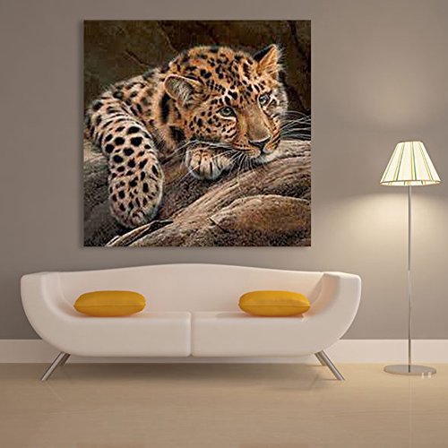 Amazingdeal365 Motiv-Leopard 5D DIY Diamond Stickerei Malerei Kreuzstich für Balkon,Terasse,Café,Kinderzimmer,Wohnzimmer, Schlafzimmer, Arbeitszimmer usw. - 4