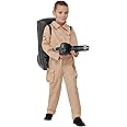 Smiffys Ghostbusters Child’s Costume, Jumpsuit with Inflatable Backpack, Officially Licensed Boilersuit with Ghostbusters Logos, Perfect for Halloween and 80s-Themed Family Fancy Dress