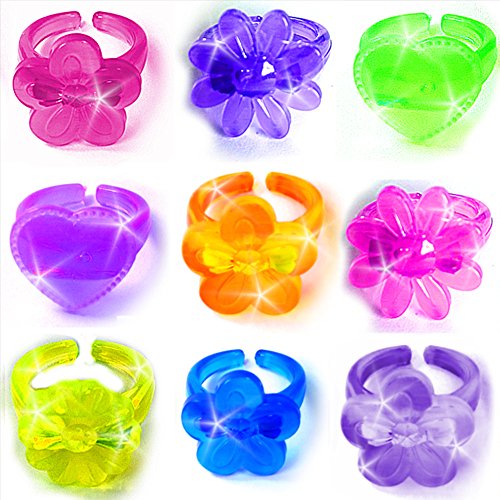 German Trendseller® – 12 x Jelly Ringe – Kinder Mix ┃ Schmuck ┃ Mitgebsel ┃ Kindergeburtstag ┃ Regenbogen Ringe ┃ 12 Stück - 4