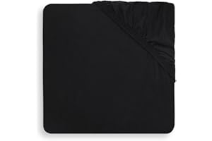 Jollein Lenzuolo Con Angoli Elasticizzati in Jersey, 60 x 120 cm, Colore: Nero