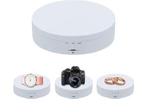 Mcbazel - Espositore Girevole a 360°, Girevole Elettrico da 4,6", Piatto Girevole Elettrico a Basso Rumore 3KG per Gioielli, Prodotti per Fotografia,Orologi, Tazze - Bianco