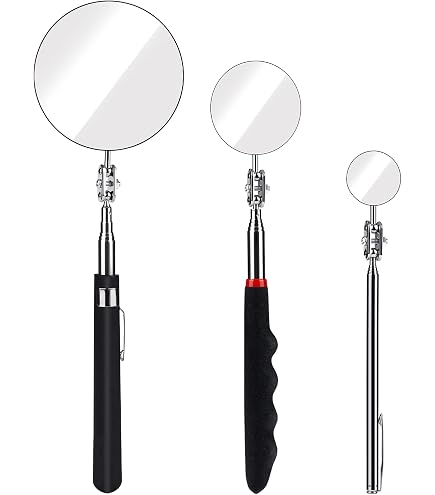 Lot De 2 Miroirs D'inspection Télescopiques SYXLS - 50 Mm - Acier Inoxydable Pour Mécanique Et Bricolage