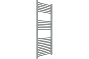 ERCOS Scaldasalviette Termoarredo Bagno Dimensioni 500x1200 MM Radiatore Bagno Colore Grigio Titanio, Attacchi da 1/2" Fornito Con Kit Montaggio