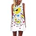 Produktbild SANFASHION Frauen Vintage Boho Sommer Sleeveless Strand Printed Short Mini Dress (3XL, Weiß2)