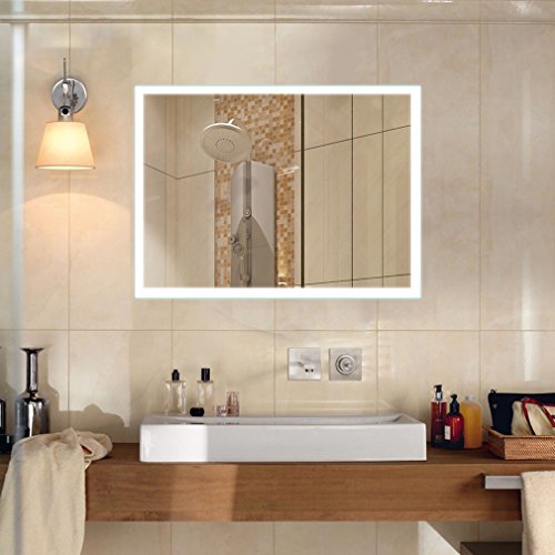 Anten® 19 Watt Sensor Lichtspiegel Badspiegel mit Beleuchtung Natrualweiß 4000K Sensorleuchte LED Wandspiegel 80x60cm AC100-240V LED Licht 80 x 60cm(Natrualweiß) - 9