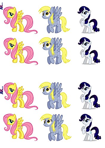 My Little Pony Party-Pack, Kuchendekorationen – 36 Essbare stehende Cupcake-Verzierungen - 3