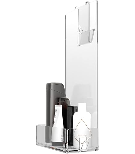 Porta Shampoo Da Doccia In Plexiglass | Appendibile Senza Viti - Ganci Per Asciugamani - Foto 10