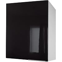 Berlenus CP4HT Meuble Haut De Cuisine 1 Porte Taupe Haute Brillance 40x34x70cm - Kit Complet