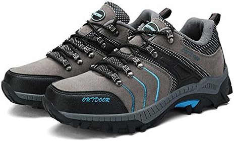 autumn and winter outdoor trekking shoes male lace up low rise climbing shoes men non-slip damping wear-resistant off-road hiking shoes , grey , 45