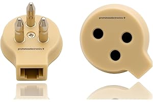 prometeo electronics Adattatore telefonico tripolare con Spina e Presa Tripolare a 3 fori e Presa modulare Plug Rj11 6 Poli 2 Contatti