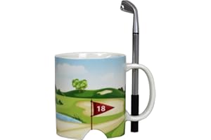 Out of the Blue Keramik Tasse Golfplatz mit Golfschläger-Stift und Golfball