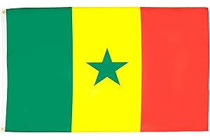 AZ FLAG - Drapeau Sénégal - 150x90 cm - Drapeau Sénégalais 100% Polyester Avec Oeillets Métalliques Intégrés - Pavillon 110 g