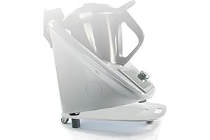 STAFECO Gleitbrett für den Thermomix TM5 TM6 Rollbrett Slider müheloses Verschieben & sicherer Stand (Weiß Acrylglas mit Rädern)