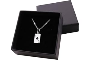 Viale Magico Collona Originale Idea Regalo eocnomica, Gioielli economici, per Tutti Gli Eventi, Collana con Ciondolo (Carta da Poker Fiori)